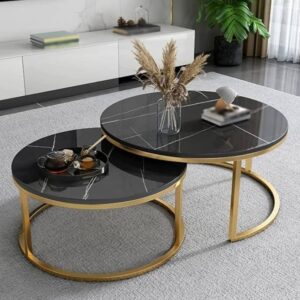 Nesting Coffee Tables Black Marble